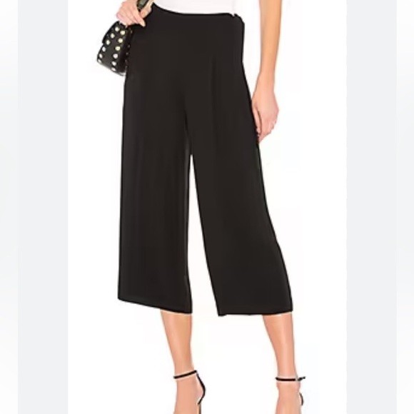 Vince linen Blend Crop Wide Leg Black Pants Size 8 - Picture 1 of 12